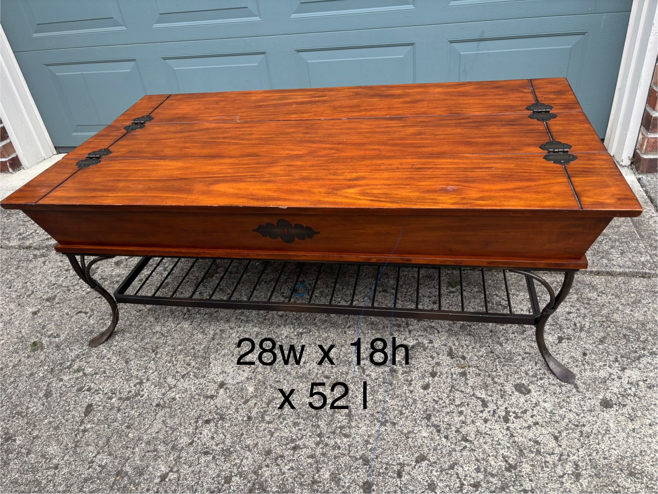 Solid Wood And Iron Coffee Table