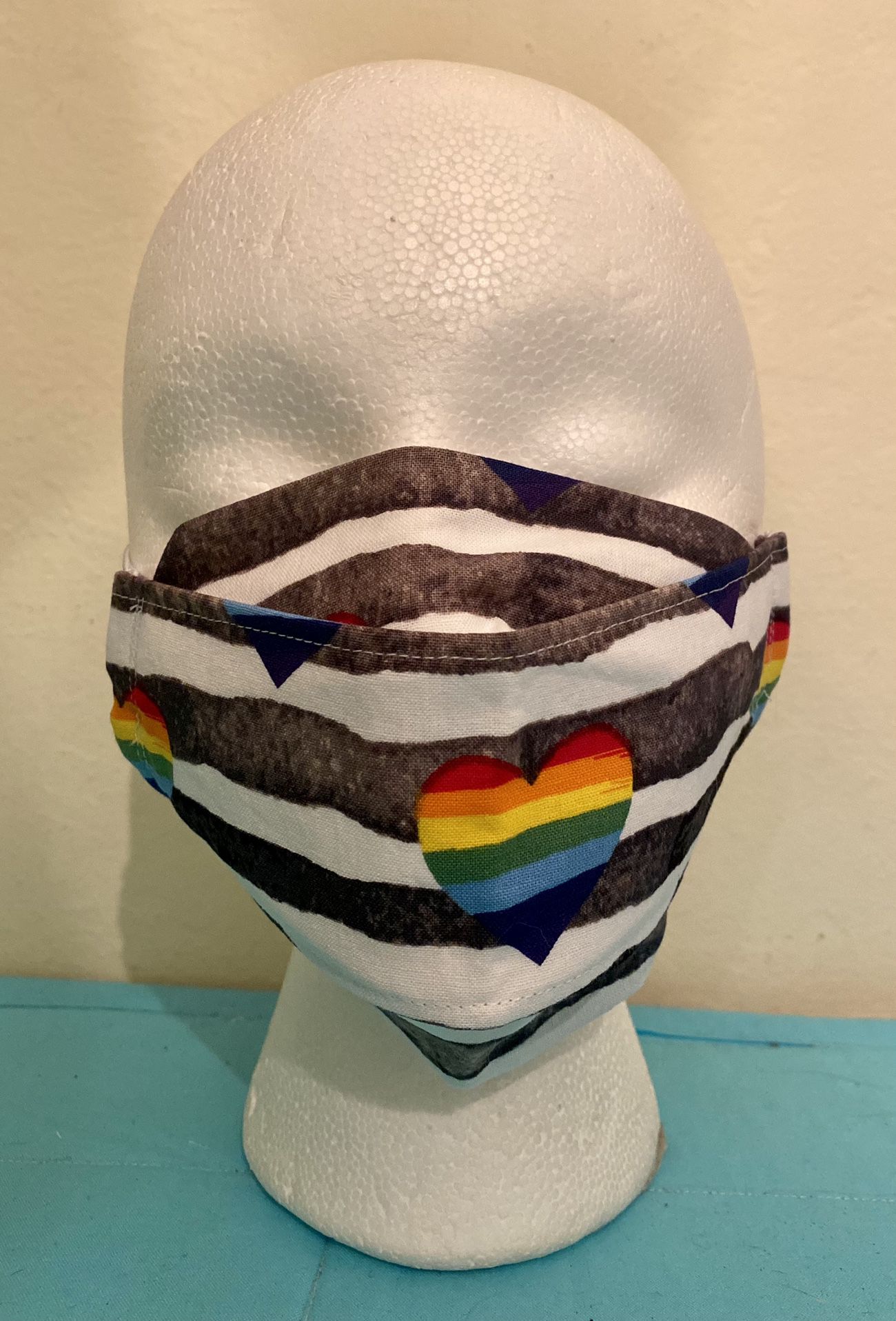 Rainbow Hearts Medium 3D Face Mask 