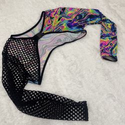 New 2xl neon mesh top shrug jacket festival rave raver outfit