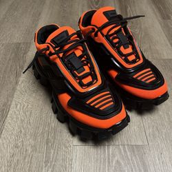 Prada Cloudbust Thunder Sneakers – Black/Orange – Size 12