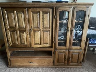 Solid Oak Tv Entertainment Center