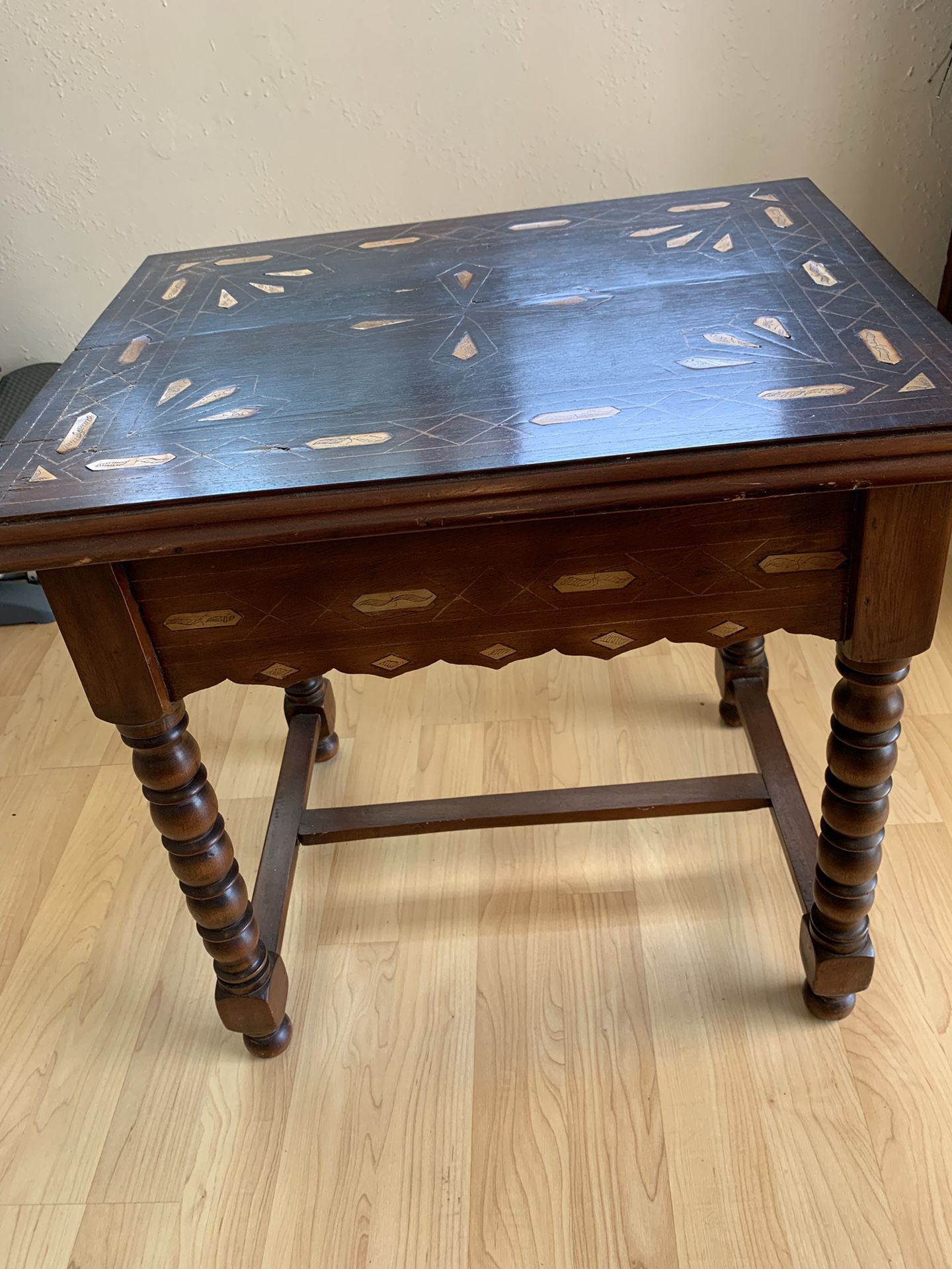 Antique Scrimshaw table