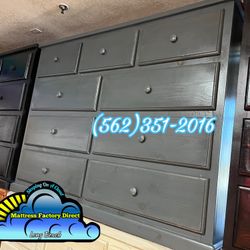 Nine Drawer Grey Pinewood Dresser Cajonera Comoda Mueble 