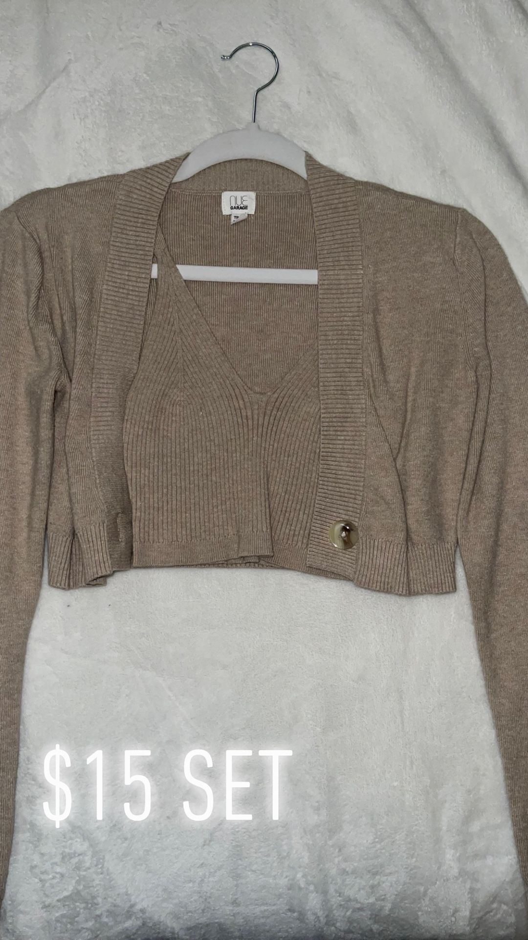 Cardigan and Spaghetti Strap Set