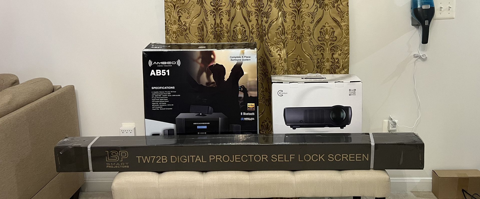 Cinemax 8K Projector,AMBEO AB51 Home Theater System &LSP TW72B digital projector