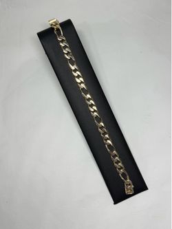 14k Solid Cuban/Figaro Link Bracelet