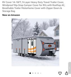 RV Travel Trailer Cover 14-16FT Heavy Duty