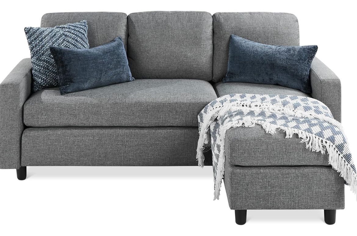 Grey L Sectional Couch