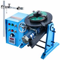 Rotary Welding Positioner 50KG, 0-90° Welding Positioning Turntable Table 0.5-6RPM 120W, with 12.4 Inch 3-Jaw Lathe Chuck & Welding Torch Stand Holder