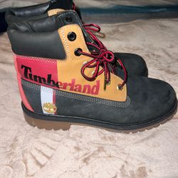 Timberlands Red Tan And Black Size 7 Men