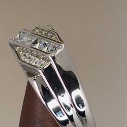 Mens Wedding Band With Stones Size 8-14