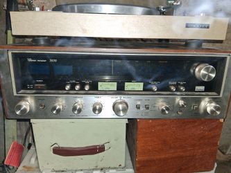 Sansui 7070 reciever,  Scott's turntable record player