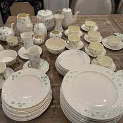 Antique Belleek China 65 Pieces