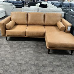 Camel Tan Sectional sofa 