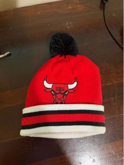 Mitchell & Ness Chicago Bulls Cuffed Pom Beanie Knit Red / Black /White