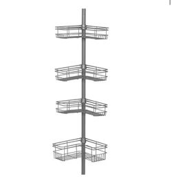 Glacier Bay Tension Pole Corner Shower Caddy in Satin Nickel