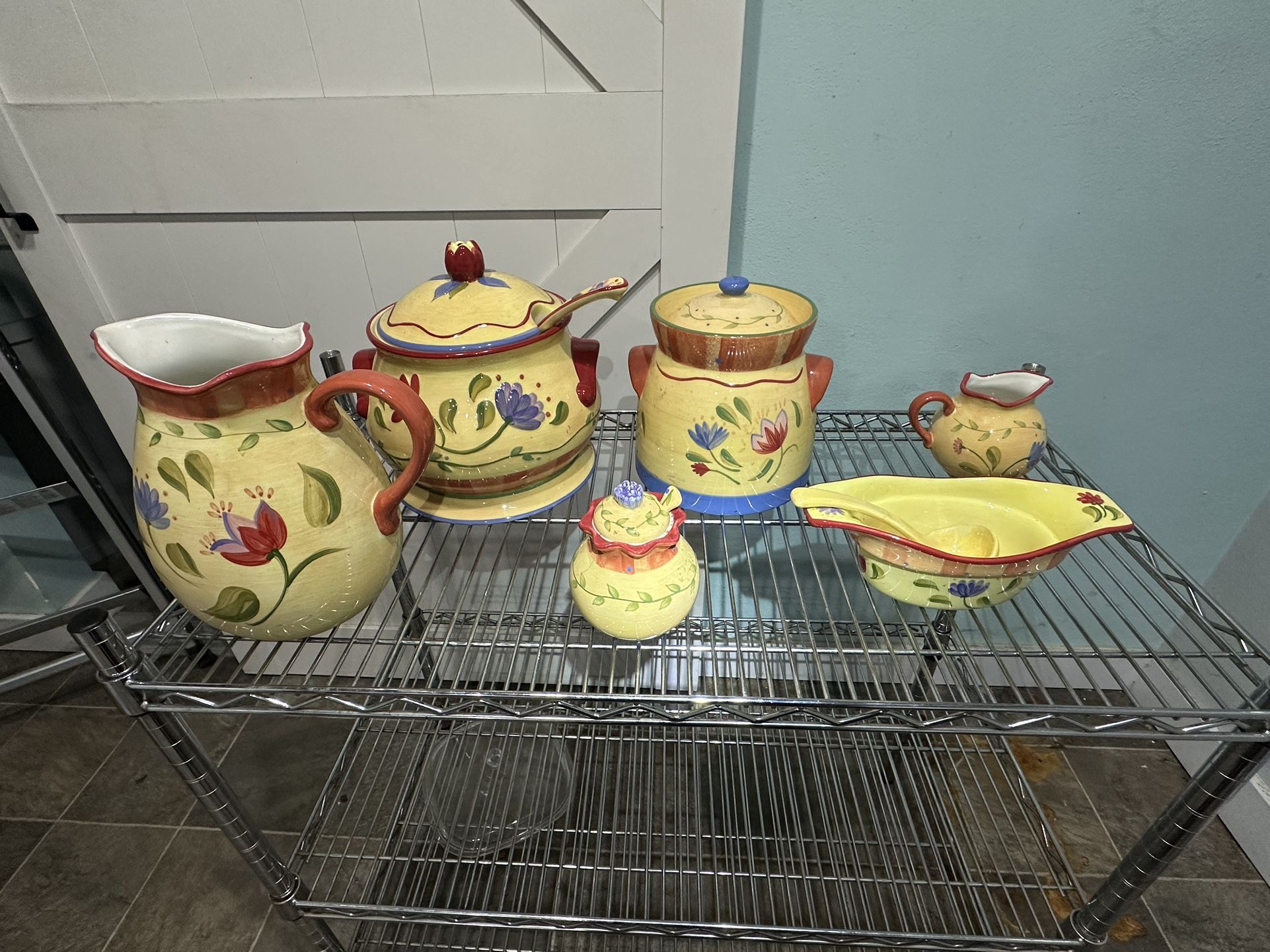 Pfaltzgraff “Napoli” Hand Painted Dishes Yellow Floral