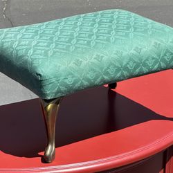Antique Footstool- Brass Legs
