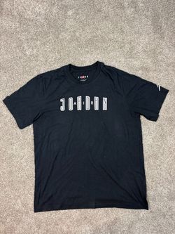 Jordan Air Mens Wordmark Graphic T-Shirt Black Size L Cotton