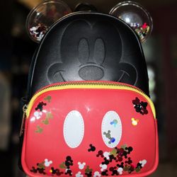 Brand New! Loungefly Disney Mickey Mouse Confetti Ears Mini Backpack