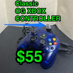 🎮 🕹️ Classic Original Xbox Wired Controller • Translucent Blue • OG Xbox Compatible 🕹️ 🎮 . . . . . . . . . . . . . . . . . . . . . . . . . . . . .