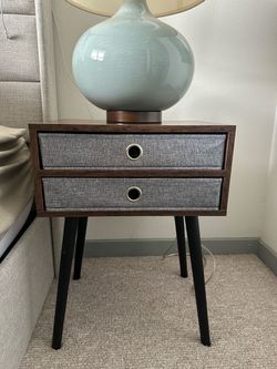 Mid-Century Style Nightstand / Side Table – 2 Drawers