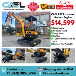 Brand New Cael Excavator With Kubota Hydraulic Thumb Swing Arm 