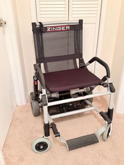 Zinger Lightweight Folding Electric Mobility Chair with Charger