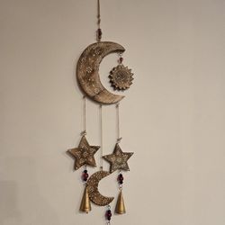 Grayson Lane 34.5-in Gold Wood Sun Wind Chime