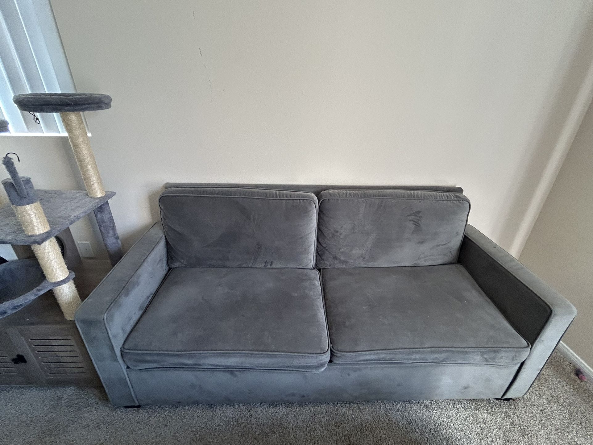 grey pull out couch