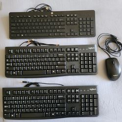 Computer Keyboards and Mouse (Logitech/HP)