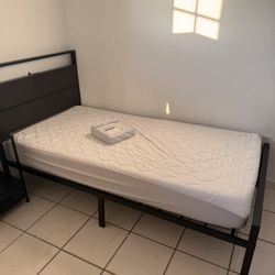 Twin Bed Frame & Mattress – Unused – Pickup Only