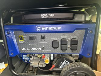 Westinghouse WGen6000 Portable Generator with Electric Start - 6000 Rated Watts & 7500 Peak Watts - Gas Powered 