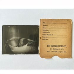 Antique Glass Plate Negative Baby 1900s 5 X 4 Inch