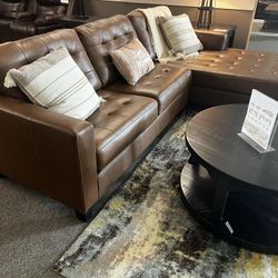 💥Brand New |2 Pc Sectional Leather Chais e | Lovesea t | Raf Chais e | Brown