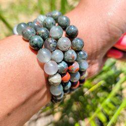 Bloodstone Beaded Bracelet 