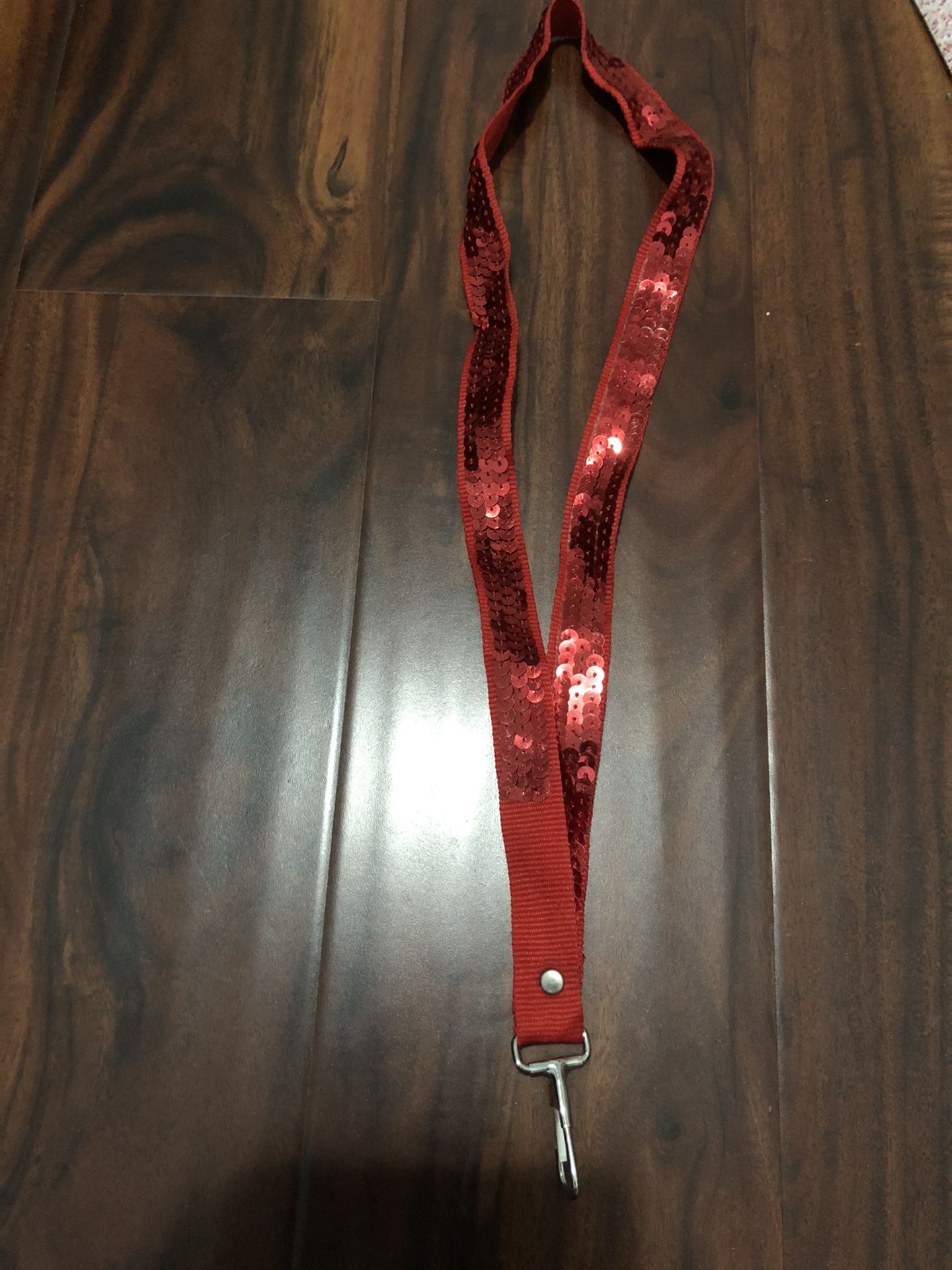 Red Sequin Sparkle Lanyard Necklace