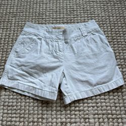 J Crew Size 0 White Cotton Shorts 