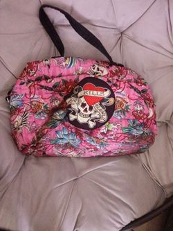 Ed Hardy love kills slowly rhinestone bag