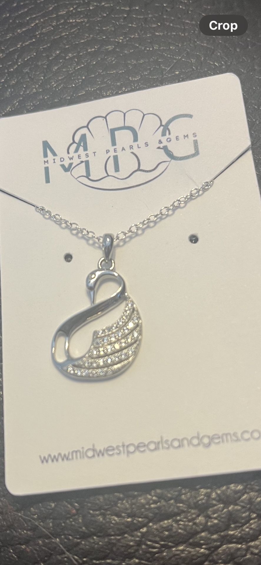 Swan Sterling Silver W Sterling Chain And Cubic Zirconia Accents. New. Pu Bridgewater