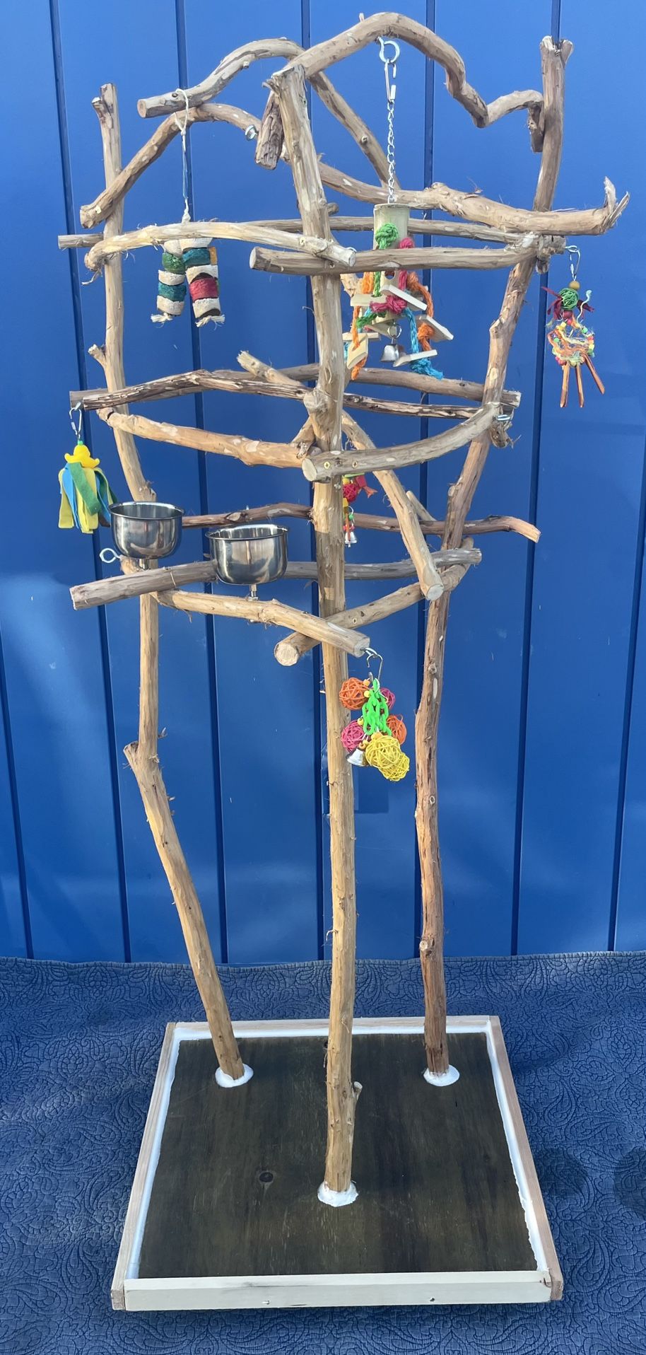Grey - Amazon Parrot Perch … All Custom , Each Unique … Lots Of Birdee Fun … 👍🏼