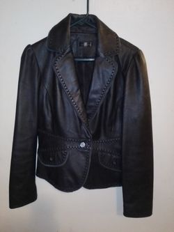 Women's leather blazer jacket