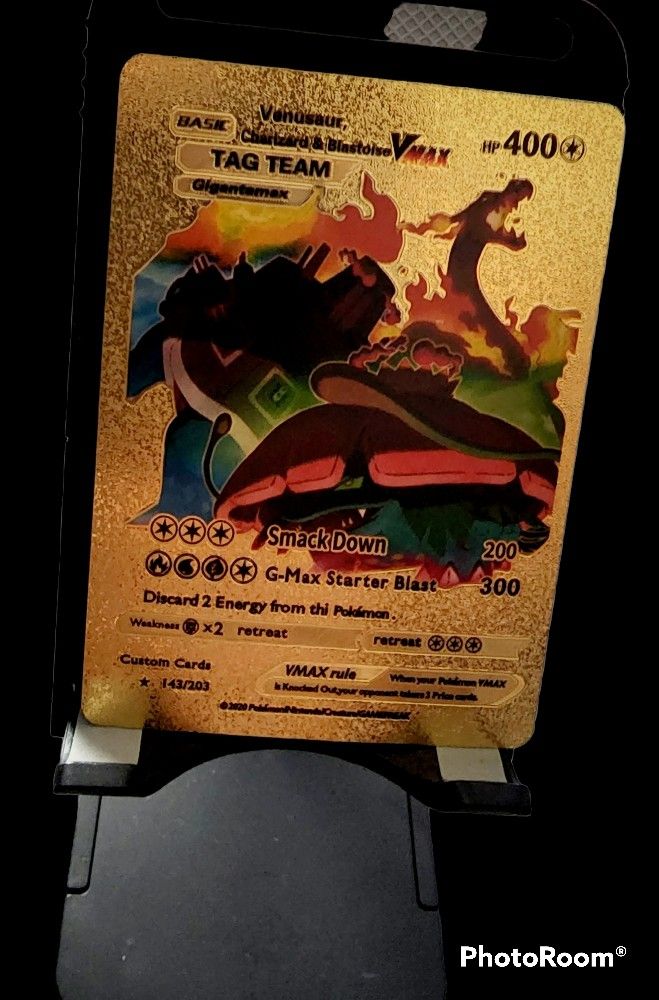 Venusaur Charizard & Blastoise VMAX Gigantamax Tag Team Gold Foil Pokemon  Card for Sale in Modesto, CA - OfferUp