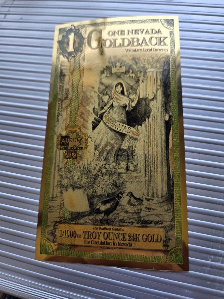 One Nevada Goldback Gold 1/1000 Nevada
