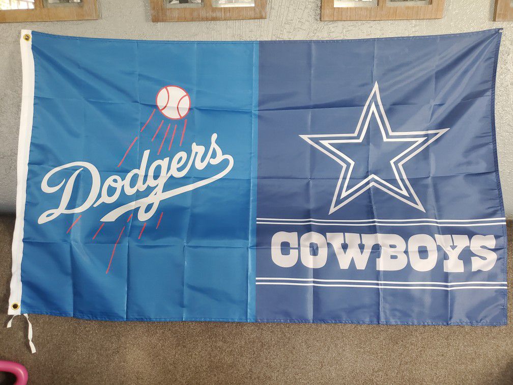 Dodgers Cowboys Flag Size 3ftx5ft Single Sided 