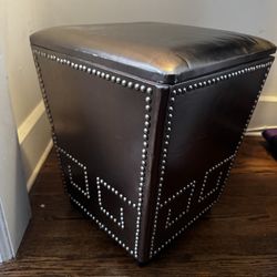 Bongo Leather Ottoman w/ storage compartment