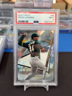 2020 Topps Finest Jesus Luzardo #55 Rookie Oakland Athletics PSA 9