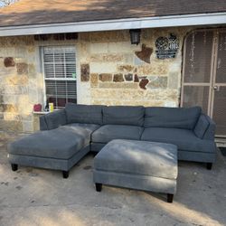 Smoke Grey Sectional Couch