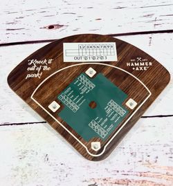 Vintage Baseball Board Game - Hammer + Axe Wood Game Board Dry Erase Scoreboard