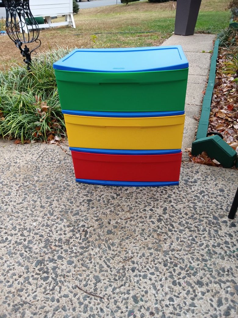 Three Drawer Plastic Storage